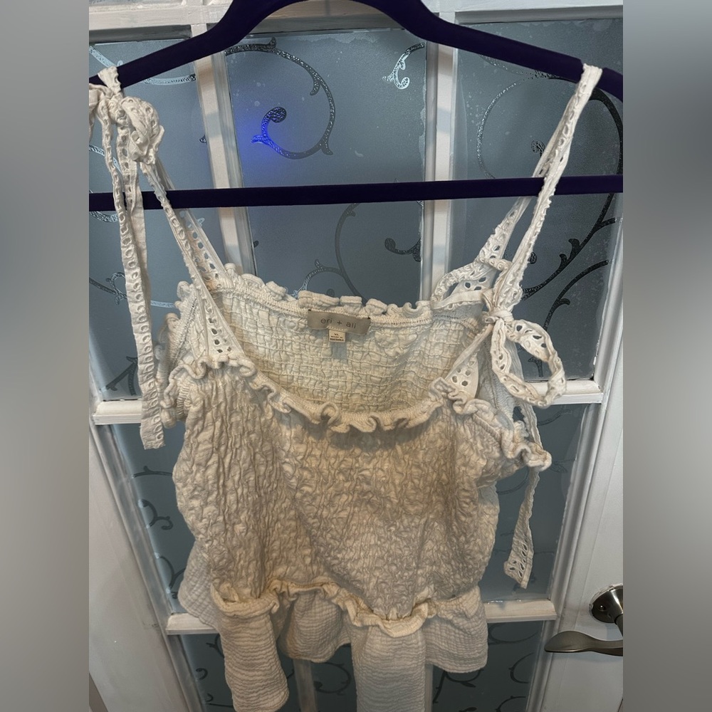 Wei and Ali Women's Cream Top with Lace Straps